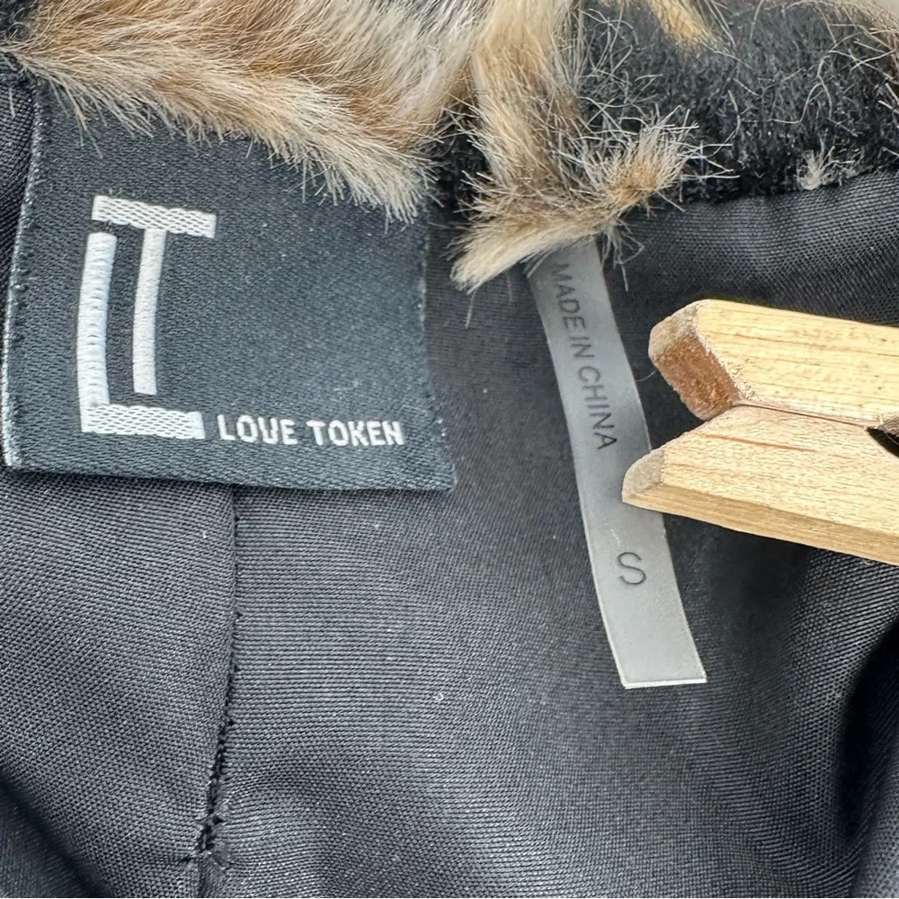 Love Token Faux Fur Jacket Women’s S Cheetah Leopard Short Coat Mob Wife Party - Picture 7 of 13